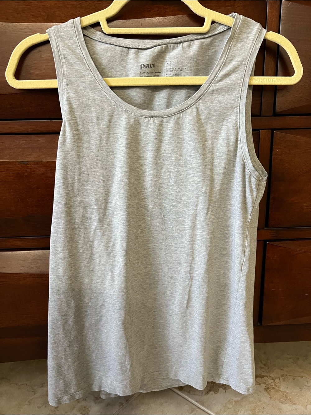‼️NWOT: Pact Organic Grey Cool Stretch Fitted Tank - XL